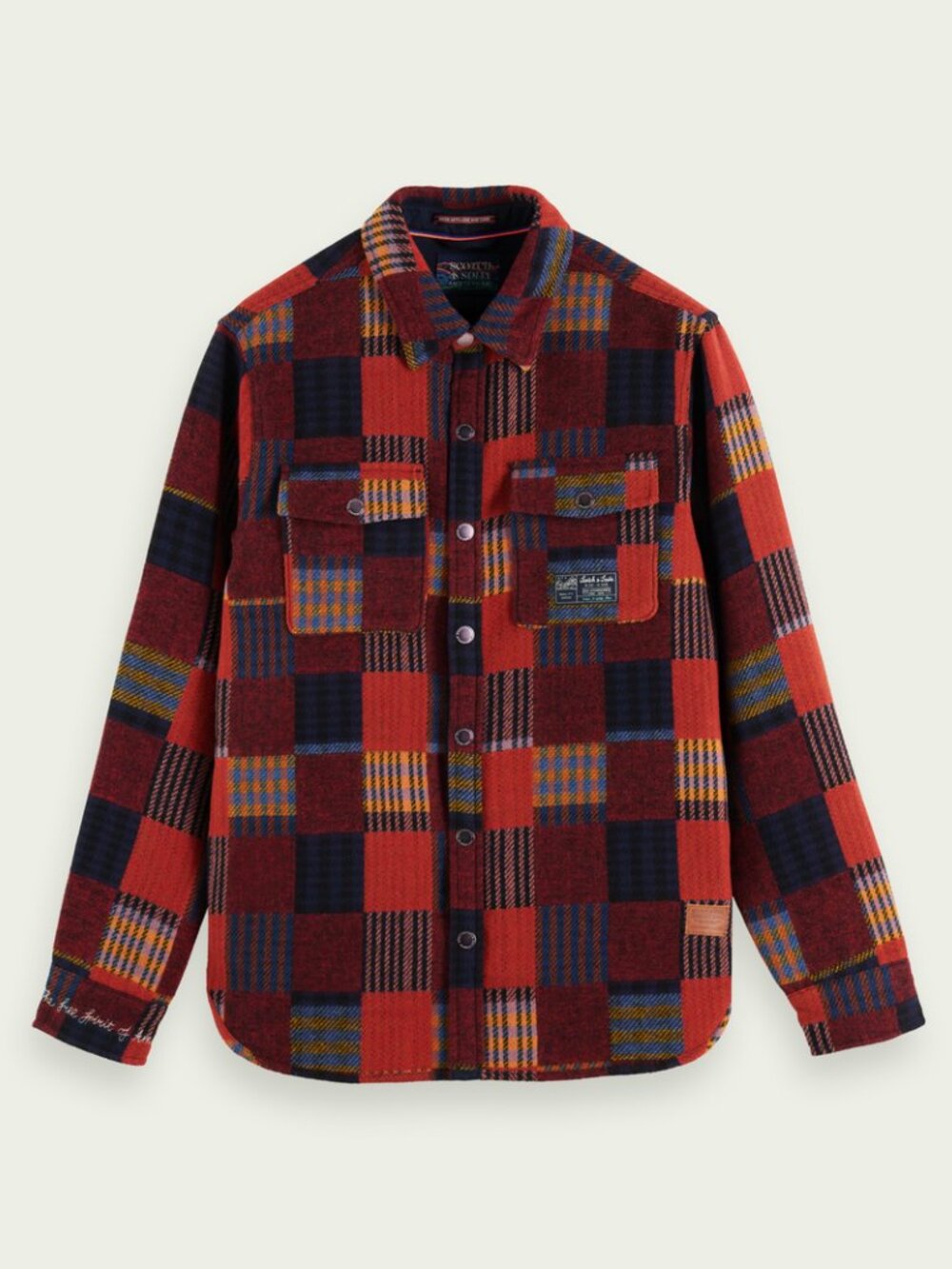 Scotch & Soda Jacquard Patchwork Check Overshirt